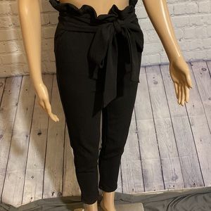 Tie-Waist SHEIN Black Pants SZ SM